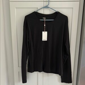 Quince NWT Cotton Modal Relaxed Long Sleeve Tee -size LARGE